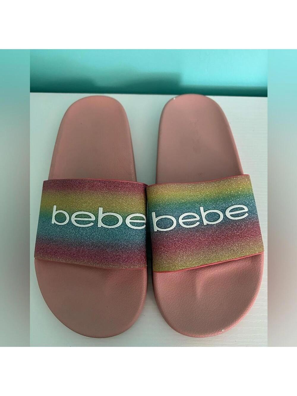 Bebe Slides Women’s Size 9 Pink Glittery Slip Ons